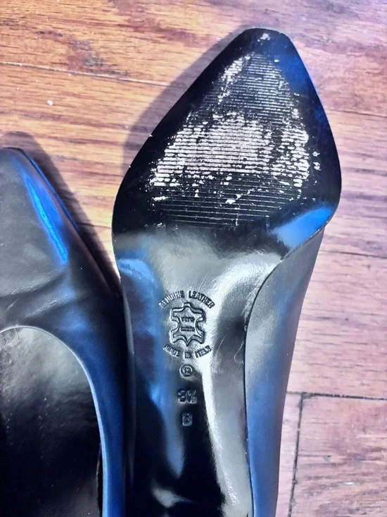 Amalfi Black with hint of deep Midnight Blue Block Heel Pumps - Picture 7 of 8